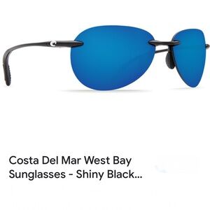 Sleek Black Sunglasses with Blue Lenses new rimless